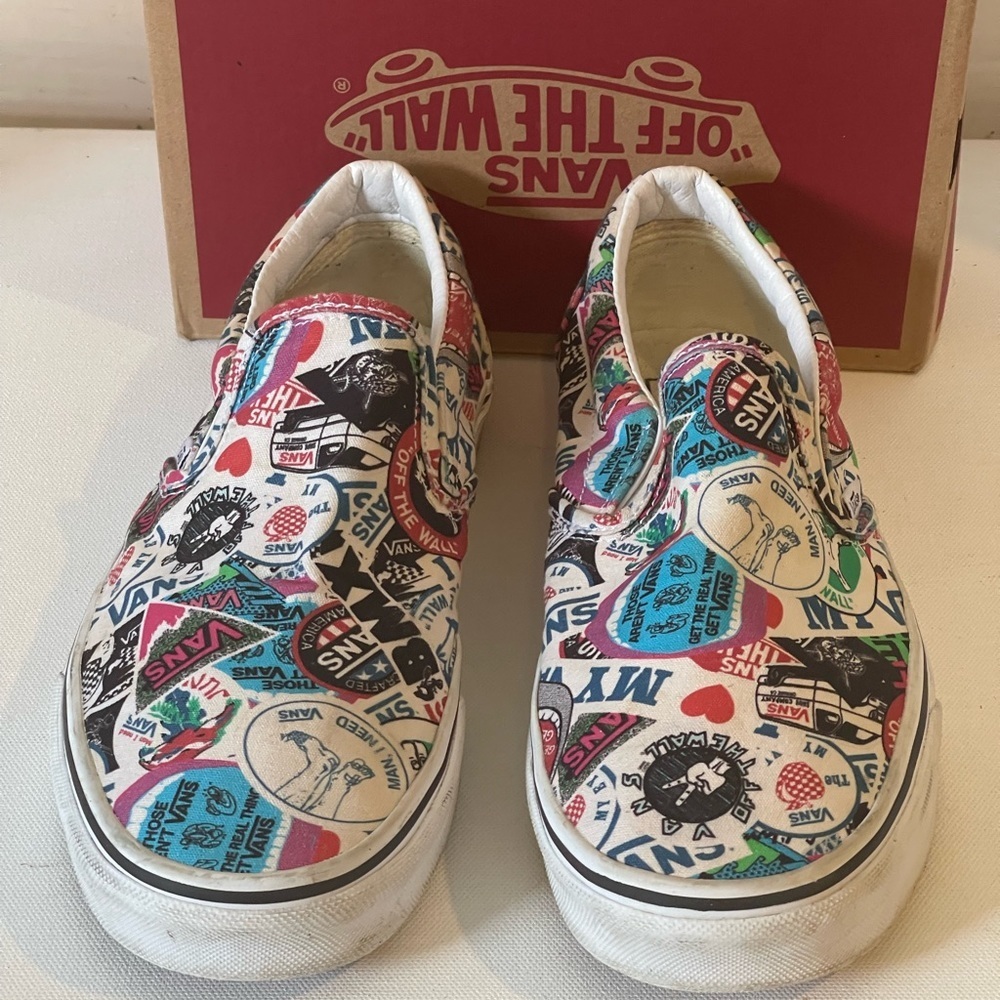 Vans Slip-On Mash-Up Stickers Skate Shoes Women's - Picture 3 of 8